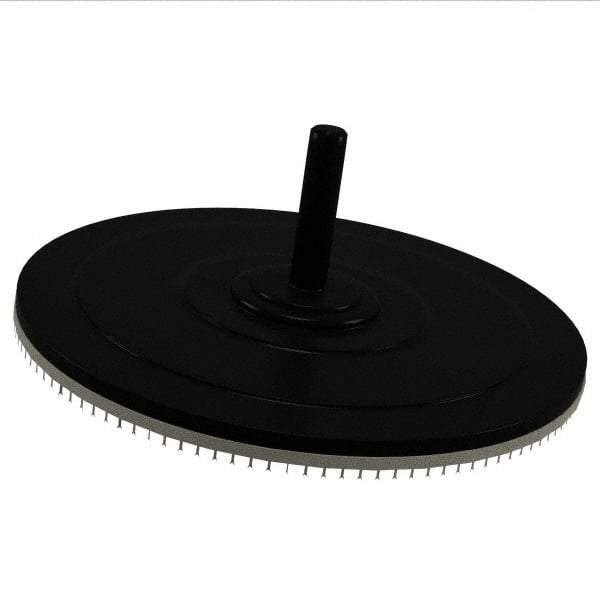 AutoQuip - 4" Diam Hook & Loop Disc Backing Pad - 1/4" Shank Diam, Firm Density, 14,000 RPM - Apex Tool & Supply