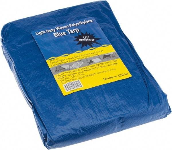 Value Collection - 24' Long x 18' Wide Polyethylene Tarp & Dust Cover - Blue - Apex Tool & Supply