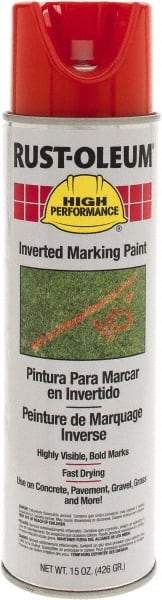 Rust-Oleum - 15 fl oz Orange Marking Paint - 300' to 350' Coverage at 1-1/2" Wide, Solvent-Based Formula - Apex Tool & Supply
