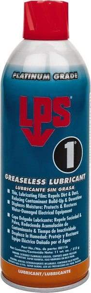LPS - 16 oz Aerosol Dry Film Penetrant/Lubricant - Clear Yellow, Food Grade - Apex Tool & Supply