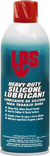 LPS - 16 oz Aerosol Dry Film/Silicone Penetrant/Lubricant - White, -40°F to 392°F, Food Grade - Apex Tool & Supply
