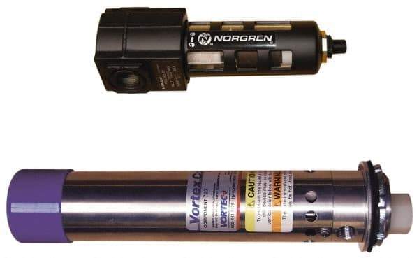 Vortec - 1,700 BTU per Hour, Vortex Enclosure Cooler without Thermostat - 1/4 NPT Thread, 25 Cubic Ft. per min - Apex Tool & Supply