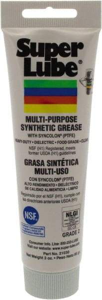 Synco Chemical - 3 oz Tube Synthetic General Purpose Grease - Translucent White, Food Grade, 450°F Max Temp, NLGIG 2, - Apex Tool & Supply