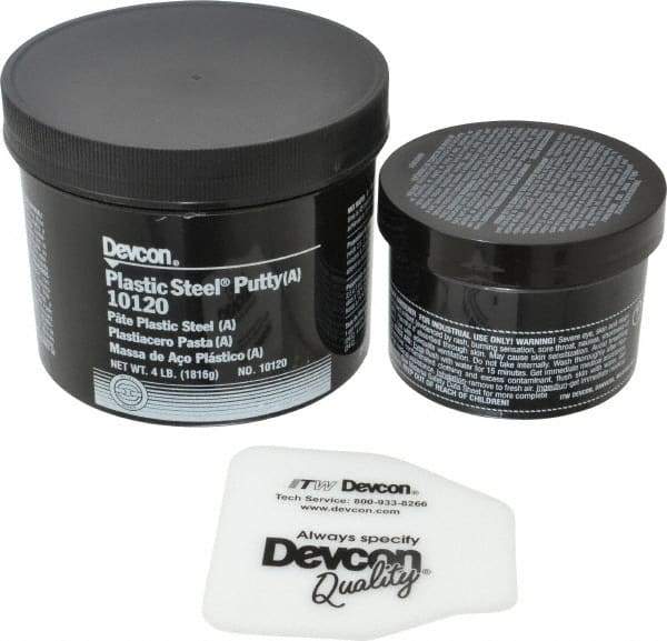 Devcon - 4 Lb Pail Two Part Epoxy - 45 min Working Time, Series Plastic Steel - Apex Tool & Supply