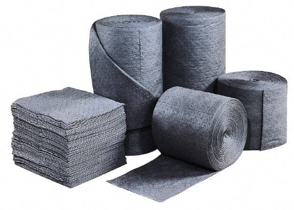 Brady SPC Sorbents - 50 Gal Capacity per Package, Universal Roll - 150' Long x 30" Wide, Gray, Polypropylene - Apex Tool & Supply