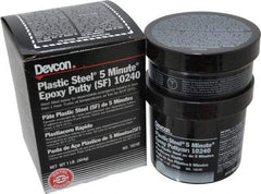 Devcon - 1 Lb Pail Two Part Epoxy - 5 min Working Time, 2,026 psi Shear Strength, Series Plastic Steel - Apex Tool & Supply