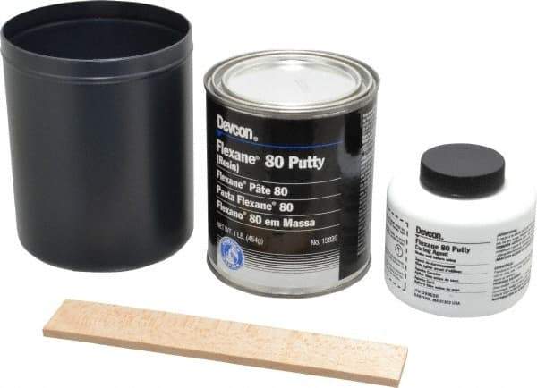 Devcon - 1 Lb Kit Black Urethane Putty - 120°F (Wet), 180°F (Dry) Max Operating Temp, 15 min Tack Free Dry Time - Apex Tool & Supply