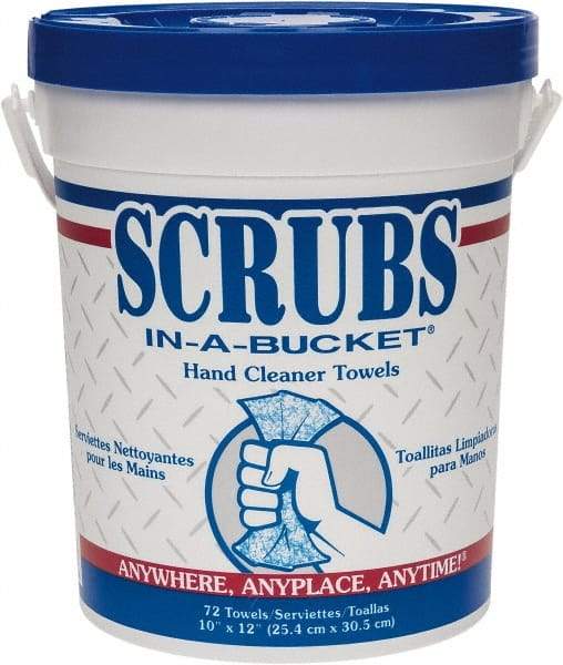 Scrubs - Pre-Moistened Hand Cleaning Wipes - Center Pull, 12-1/2" x 10-1/2" Sheet Size, Blue - Apex Tool & Supply