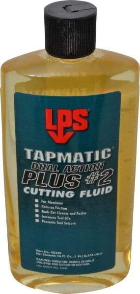 LPS - Tapmatic Plus #2, 1 Pt Bottle Cutting & Tapping Fluid - Synthetic, For Boring, Broaching, Drawing, Drilling, Engraving, Facing, Finishing, Grinding, Milling, Reaming, Sawing, Stamping, Tapping, Threading, Turning - Apex Tool & Supply
