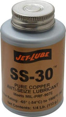 Jet-Lube - 0.25 Lb Can High Temperature Anti-Seize Lubricant - Copper, -65 to 1,800°F, Copper Colored, Water Resistant - Apex Tool & Supply