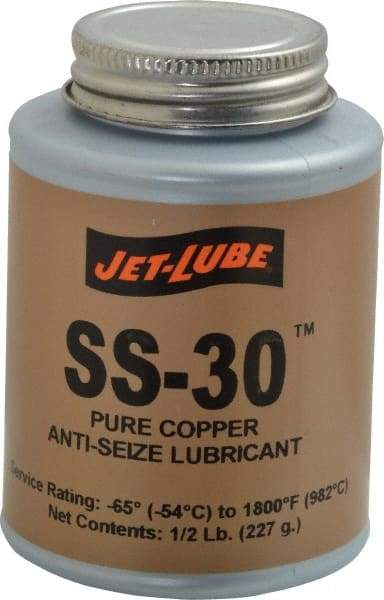 Jet-Lube - 0.5 Lb Can High Temperature Anti-Seize Lubricant - Copper, -65 to 1,800°F, Copper Colored, Water Resistant - Apex Tool & Supply