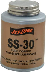 Jet-Lube - 0.5 Lb Can High Temperature Anti-Seize Lubricant - Copper, -65 to 1,800°F, Copper Colored, Water Resistant - Apex Tool & Supply