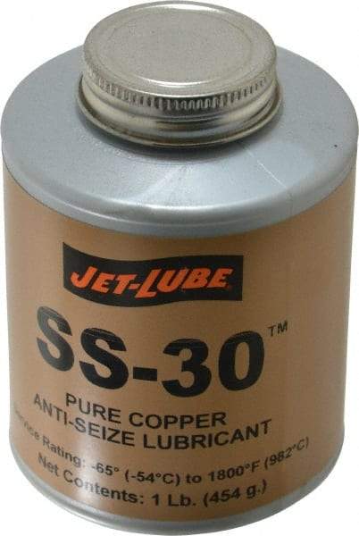 Jet-Lube - 1 Lb Can High Temperature Anti-Seize Lubricant - Copper, -65 to 1,800°F, Copper Colored, Water Resistant - Apex Tool & Supply