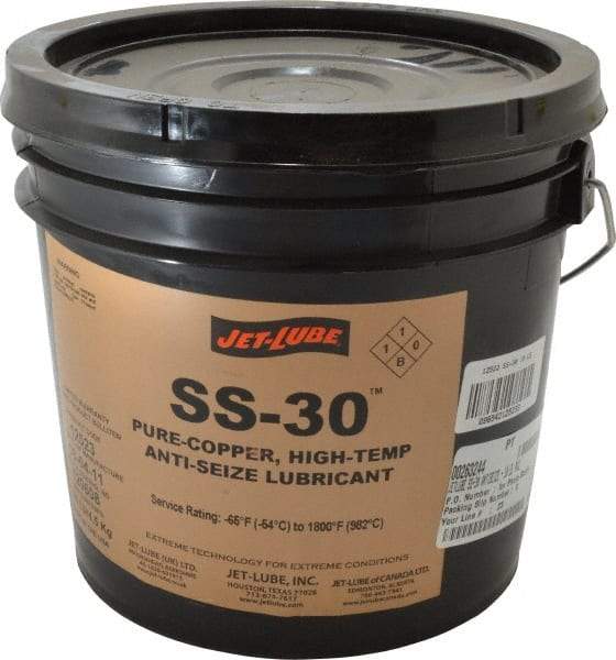 Jet-Lube - 10 Lb Pail High Temperature Anti-Seize Lubricant - Copper, -65 to 1,800°F, Copper Colored, Water Resistant - Apex Tool & Supply