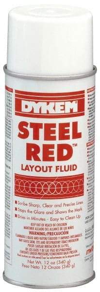 Dykem - Red Layout Fluid - 12 Ounce Aerosol Can - Apex Tool & Supply