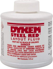 Dykem - Red Layout Fluid - 4 Ounce Brush Top Can - Apex Tool & Supply