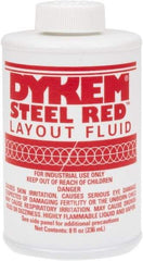 Dykem - Red Layout Fluid - 8 Ounce Brush Top Can - Apex Tool & Supply