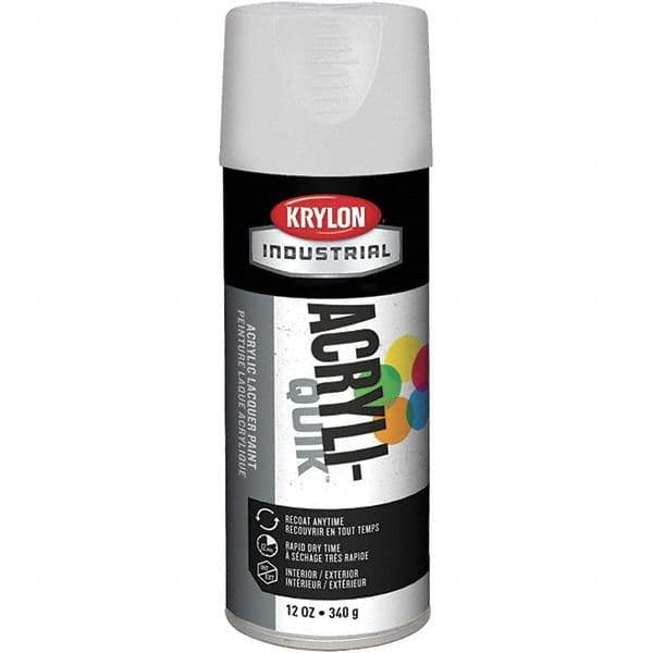 Krylon - White, 12 oz Net Fill, Gloss, Lacquer Spray Paint - 15 to 20 Sq Ft per Can, 16 oz Container, Use on Cabinets, Color Coding Steel & Lumber, Conduits, Drums, Ducts, Furniture, Motors, Pipelines, Tools - Apex Tool & Supply
