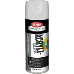 Krylon - White, 12 oz Net Fill, Gloss, Lacquer Spray Paint - 15 to 20 Sq Ft per Can, 16 oz Container, Use on Cabinets, Color Coding Steel & Lumber, Conduits, Drums, Ducts, Furniture, Motors, Pipelines, Tools - Apex Tool & Supply