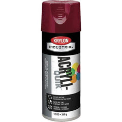 Krylon - Cherry Red, 12 oz Net Fill, Gloss, Lacquer Spray Paint - 15 to 20 Sq Ft per Can, 16 oz Container, Use on Cabinets, Color Coding Steel & Lumber, Conduits, Drums, Ducts, Furniture, Motors, Pipelines, Tools - Apex Tool & Supply