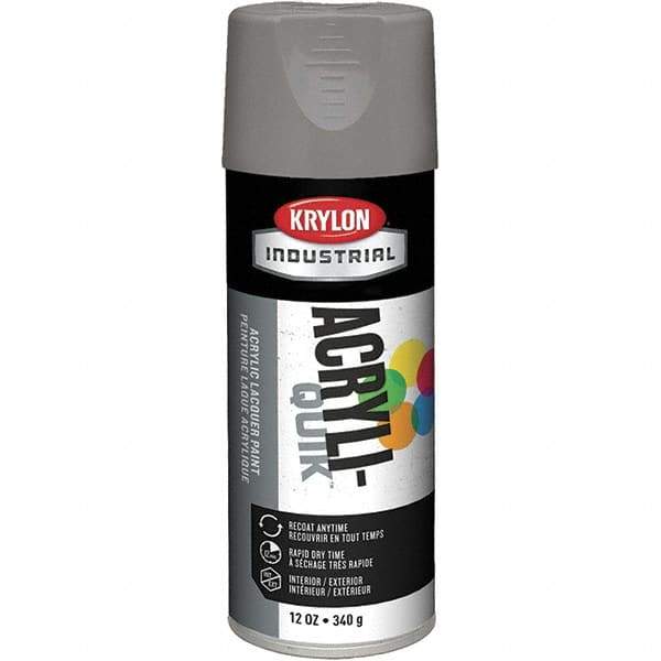 Krylon - Smoke Gray, 12 oz Net Fill, Gloss, Lacquer Spray Paint - 15 to 20 Sq Ft per Can, 16 oz Container, Use on Cabinets, Color Coding Steel & Lumber, Conduits, Drums, Ducts, Furniture, Motors, Pipelines, Tools - Apex Tool & Supply