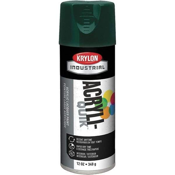 Krylon - Hunter Green, 12 oz Net Fill, Gloss, Lacquer Spray Paint - 15 to 20 Sq Ft per Can, 16 oz Container, Use on Cabinets, Color Coding Steel & Lumber, Conduits, Drums, Ducts, Furniture, Motors, Pipelines, Tools - Apex Tool & Supply