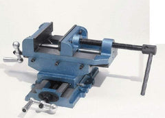 Palmgren - 6" Jaw Opening Capacity x 2" Throat Depth, Horizontal Drill Press Vise - 6" Wide Jaw, Cross Slide Base, Standard Speed, 8" OAL x 7-1/4" Overall Height - Apex Tool & Supply