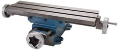 Palmgren - 6" Table Width x 18-5/8 Table Length, 8" Cross Travel x 12" Longitudinal Travel, Slide Machining Table - 6-1/8" Overall Height, Two 9/16" Longitudinal T Slots - Apex Tool & Supply