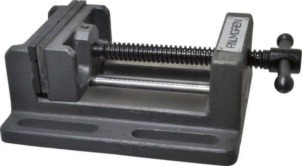 Palmgren - 4" Jaw Opening Capacity x 1-3/4" Throat Depth, Horizontal Drill Press Vise - 4" Wide Jaw, Stationary Base, Standard Speed, 7-1/2" OAL x 2-7/8" Overall Height - Apex Tool & Supply