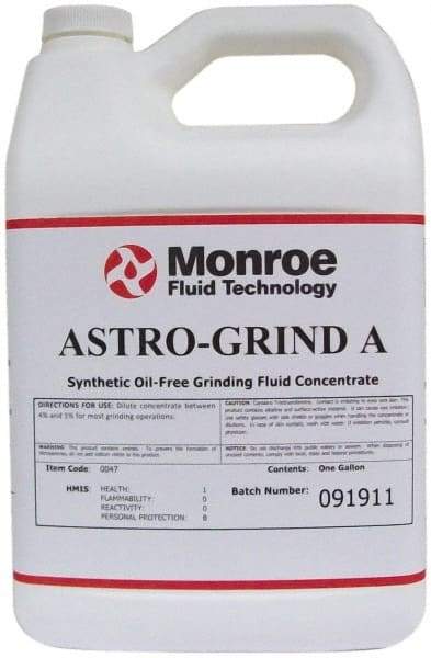 Monroe Fluid Technology - Astro-Grind A, 1 Gal Bottle Grinding Fluid - Synthetic, For Light Machining - Apex Tool & Supply