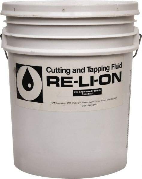 Made in USA - Re-Li-On, 5 Gal Pail Cutting & Tapping Fluid - Naphthenic Oil Based, For Machining, Turning - Apex Tool & Supply