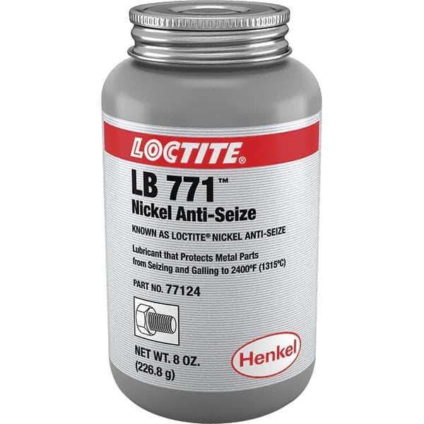 Loctite - 8 oz Can High Temperature Anti-Seize Lubricant - Nickel, -54 to 2,399°F, Silver Colored, Water Resistant - Apex Tool & Supply