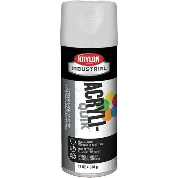Krylon - White, 12 oz Net Fill, Semi Gloss, Lacquer Spray Paint - 15 to 20 Sq Ft per Can, 16 oz Container, Use on Cabinets, Color Coding Steel & Lumber, Conduits, Drums, Ducts, Furniture, Motors, Pipelines, Tools - Apex Tool & Supply