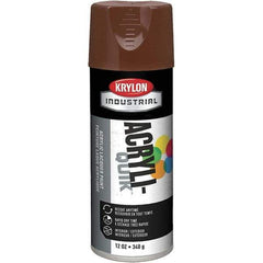 Krylon - Leather Brown, 12 oz Net Fill, Gloss, Lacquer Spray Paint - 15 to 20 Sq Ft per Can, 16 oz Container, Use on Cabinets, Color Coding Steel & Lumber, Conduits, Drums, Ducts, Furniture, Motors, Pipelines, Tools - Apex Tool & Supply