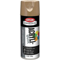 Krylon - Khaki (Color), 12 oz Net Fill, Gloss, Lacquer Spray Paint - 15 to 20 Sq Ft per Can, 16 oz Container, Use on Cabinets, Color Coding Steel & Lumber, Conduits, Drums, Ducts, Furniture, Motors, Pipelines, Tools - Apex Tool & Supply