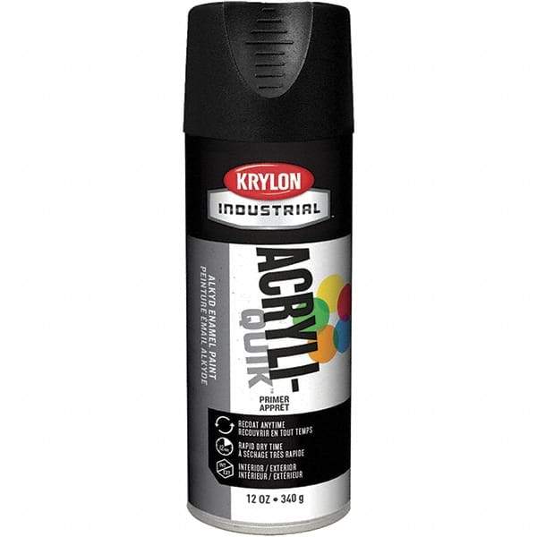Krylon - 16 oz Charcoal Black Primer - 15 to 20 Sq Ft Coverage, Direct to Metal, Quick Drying, Interior/Exterior - Apex Tool & Supply