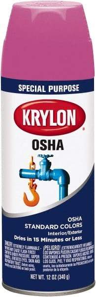 Krylon - OSHA Purple, 12 oz Net Fill, Gloss, Enamel Spray Paint - 15 to 20 Sq Ft per Can, 12 oz Container, Use on Ceramics, Glass, Metal, Plaster, Wood - Apex Tool & Supply