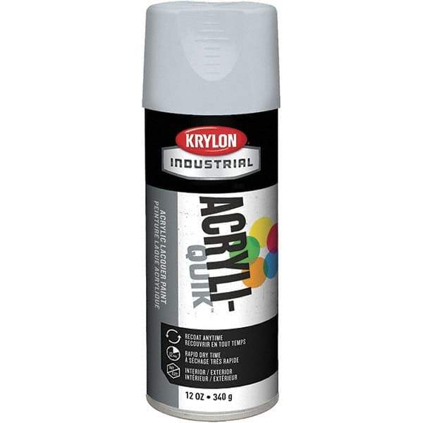 Krylon - Pewter Gray, 12 oz Net Fill, Gloss, Lacquer Spray Paint - 15 to 20 Sq Ft per Can, 16 oz Container, Use on Cabinets, Color Coding Steel & Lumber, Conduits, Drums, Ducts, Furniture, Motors, Pipelines, Tools - Apex Tool & Supply