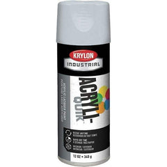 Krylon - Pewter Gray, 12 oz Net Fill, Gloss, Lacquer Spray Paint - 15 to 20 Sq Ft per Can, 16 oz Container, Use on Cabinets, Color Coding Steel & Lumber, Conduits, Drums, Ducts, Furniture, Motors, Pipelines, Tools - Apex Tool & Supply