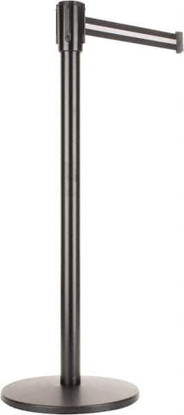 Tensator - 40" High, Tensabarrier Post - Black Steel Post, 90" Tape - Apex Tool & Supply