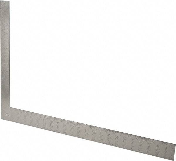 Stanley - 24" Blade Length x 16" Base Length, Buffed Finish, Steel Rafter Square - 0.1", 0.083", 1/16" (Back) & 1/16", 1/8" (Face) Graduation, 1-1/2" Base Width - Apex Tool & Supply