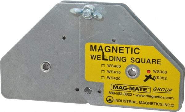 Mag-Mate - 7-5/8" Wide x 1-3/8" Deep x 3-3/4" High, Rare Earth Magnetic Welding & Fabrication Square - 120 Lb Average Pull Force - Apex Tool & Supply