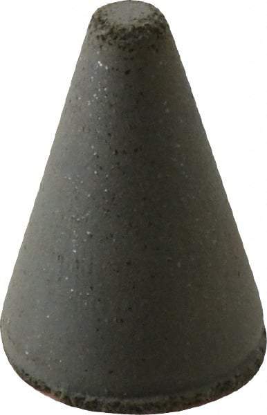 Cratex - 7/8" Max Diam x 1-1/4" Long, Taper, Rubberized Point - Coarse Grade, Silicon Carbide, 1/4" Arbor Hole, Unmounted - Apex Tool & Supply
