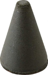 Cratex - 7/8" Max Diam x 1-1/4" Long, Taper, Rubberized Point - Coarse Grade, Silicon Carbide, 1/4" Arbor Hole, Unmounted - Apex Tool & Supply