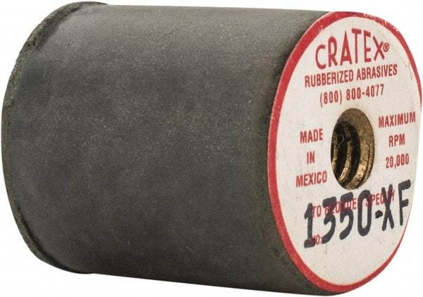 Cratex - 7/8" Max Diam x 1" Long, Cylinder, Rubberized Point - Very Fine Grade, Silicon Carbide, 1/4" Arbor Hole, Unmounted - Apex Tool & Supply