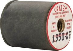 Cratex - 7/8" Max Diam x 1" Long, Cylinder, Rubberized Point - Very Fine Grade, Silicon Carbide, 1/4" Arbor Hole, Unmounted - Apex Tool & Supply