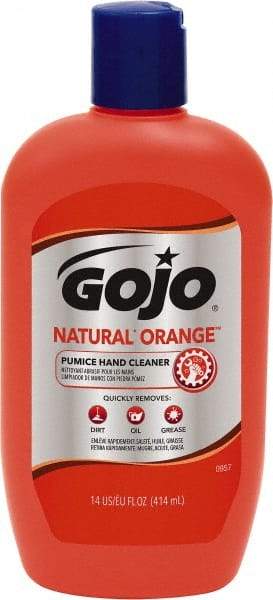 GOJO - 14 oz Squeeze Bottle Liquid Hand Cleaner - General Duty, Orange Scent, W/Pumice - Apex Tool & Supply