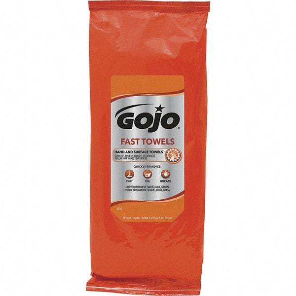 GOJO - Pre-Moistened Hand Cleaning Wipes - Packet, 11" x 7-3/4" Sheet Size, Blue - Apex Tool & Supply