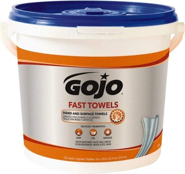 GOJO - Pre-Moistened Hand Cleaning Wipes - Center Pull, 12-1/4" x 10-1/2" Sheet Size, Blue - Apex Tool & Supply
