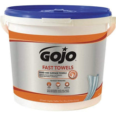 GOJO - Pre-Moistened Hand Cleaning Wipes - Center Pull, 11" x 7-3/4" Sheet Size, Blue - Apex Tool & Supply